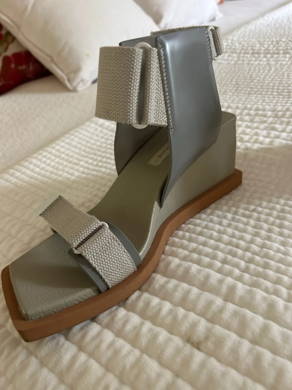 United Nude Neutral Gray-Tan Wedge Sandals - Picture 5 of 5